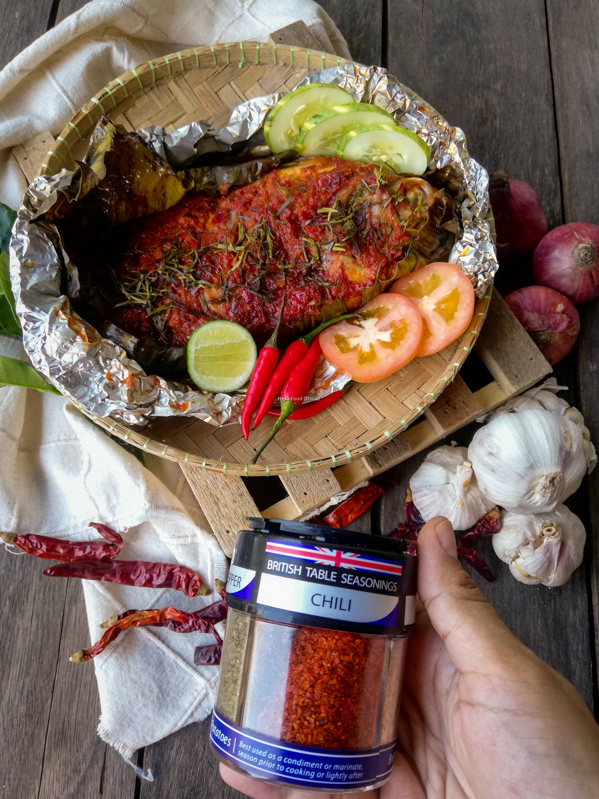 HEXA HALAL British 4IN1 Table Seasoning (85gM) Garlic, Chili, Black Pepper, Rock Salt