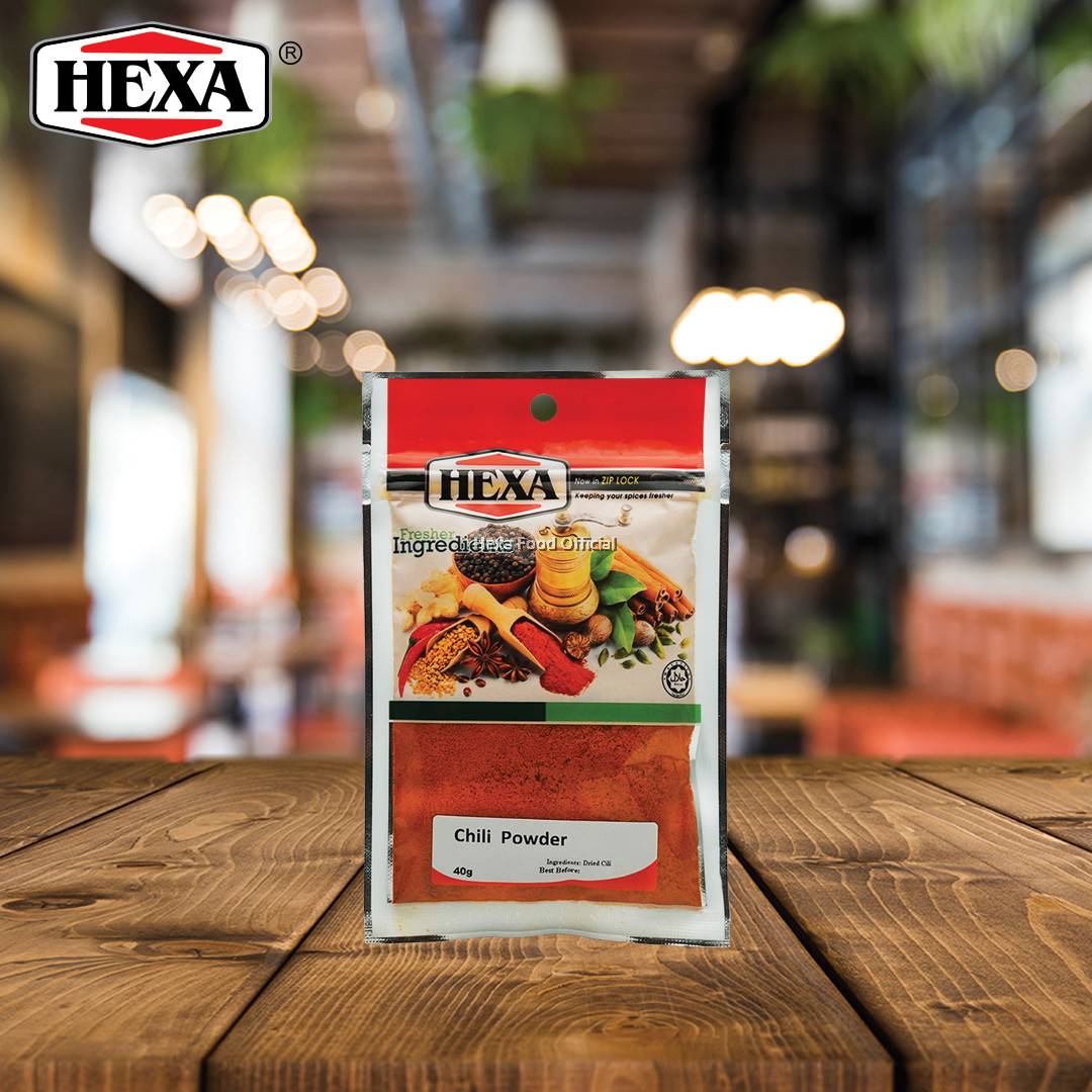 HEXA HALAL Chili Powder 40gm #100 (Spicy Rating: 3 - 12,000 SHU)