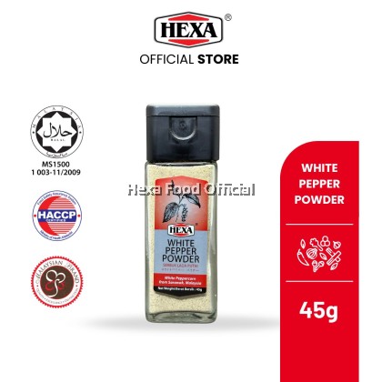 HEXA White Pepper Powder 45gm  Glass Jar 