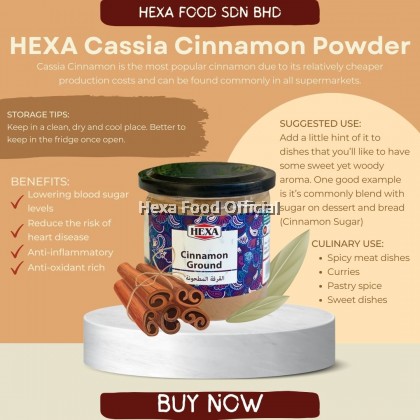 HEXA HALAL Indonesia Cassia Cinnamon Powder 170gm