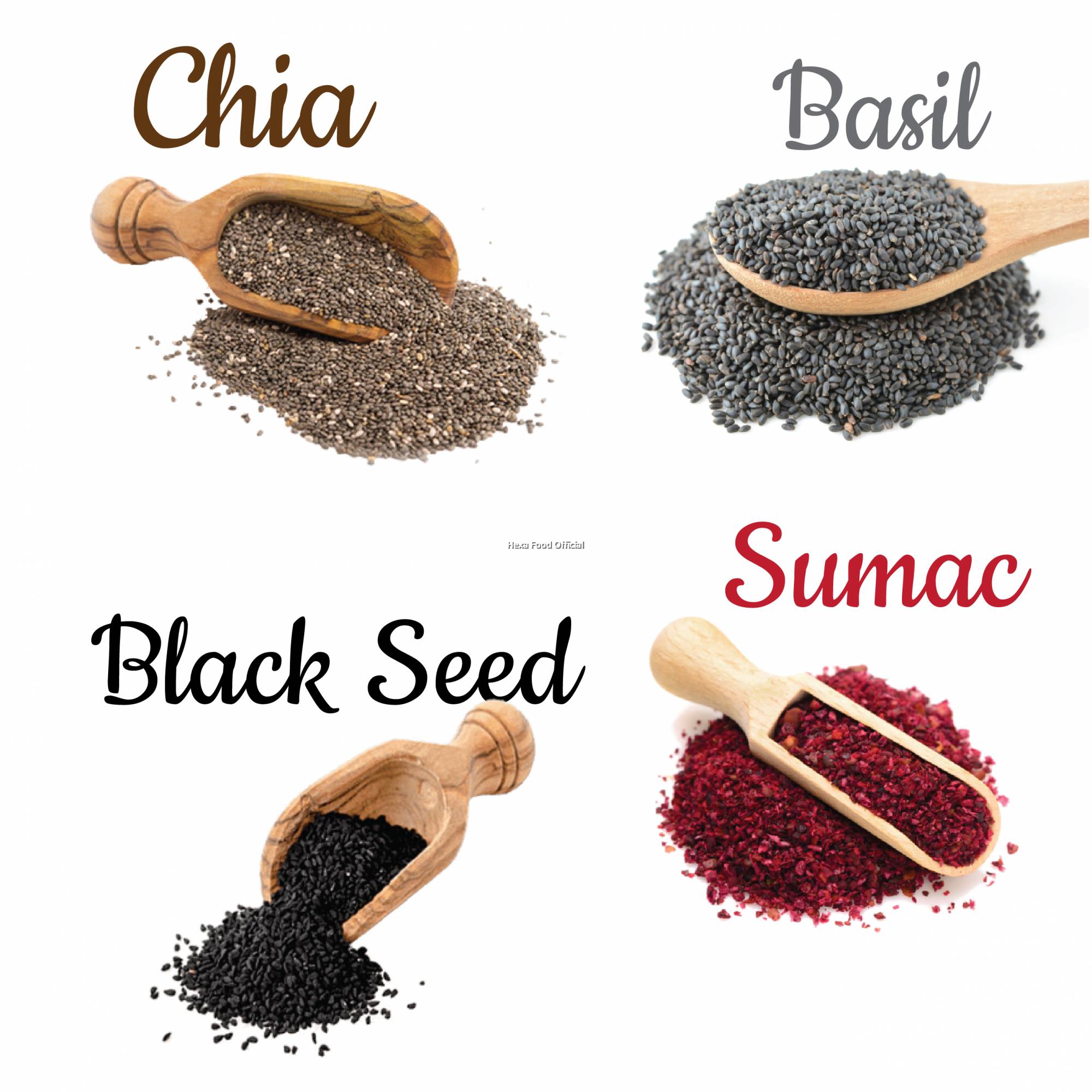 HEXA HALAL Salad & Drinks 4 IN 1 Seed Series 70gm Chia / Basil / Sumac