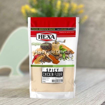 HEXA HALAL Super Crispy Spicy Fried Chicken Powder 500gm  Food Service Packaging