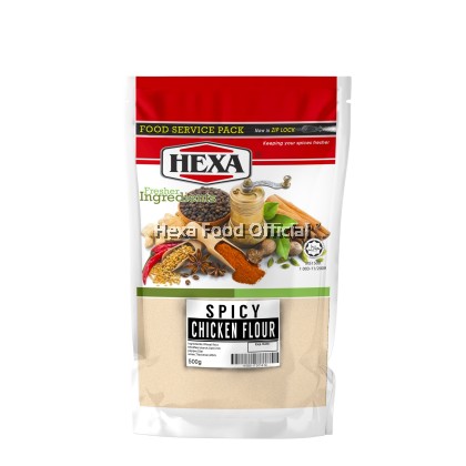 HEXA HALAL Super Crispy Spicy Fried Chicken Powder 500gm  Food Service Packaging