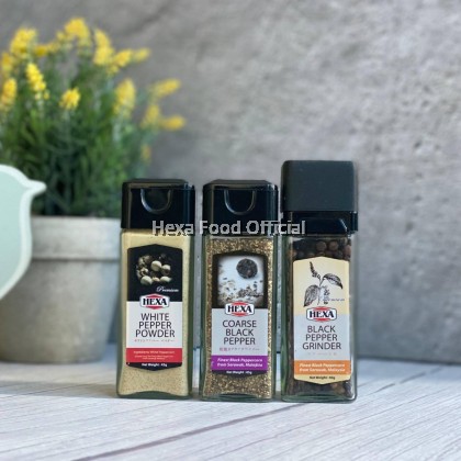 HEXA HALAL Sarawak White & Black Pepper  3 Jars    Free Gift