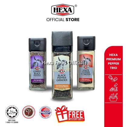 HEXA Sarawak White & Black Pepper 3 Jars SET Free Gift HEXA Sarawak White & Black Pepper 3 Jars SET Free Gift