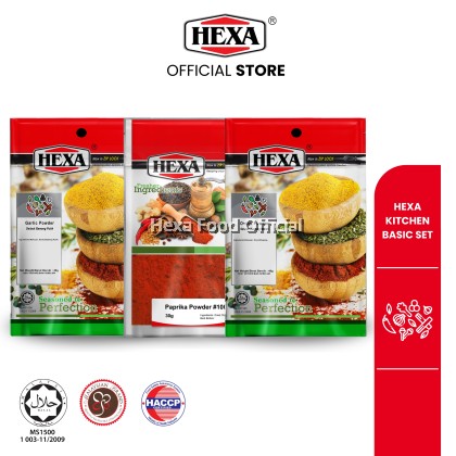HEXA Garlic Powder 40gm + Paprika Powder 30gm + Onion Powder 40gm SET HEXA Garlic Powder 40gm + Paprika Powder 30gm + Onion Powder 40gm SET