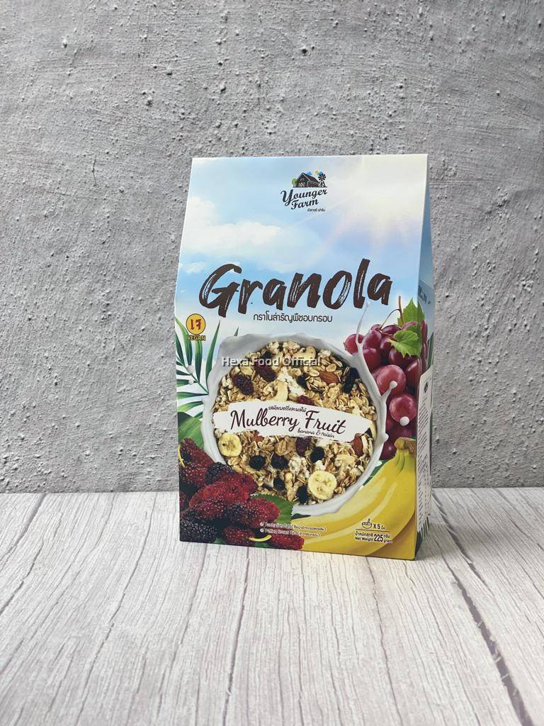 YOUNGER FARM HALAL GRANOLA STRAWBERRY FRUIT 225g + GRANOLA MULBERRY