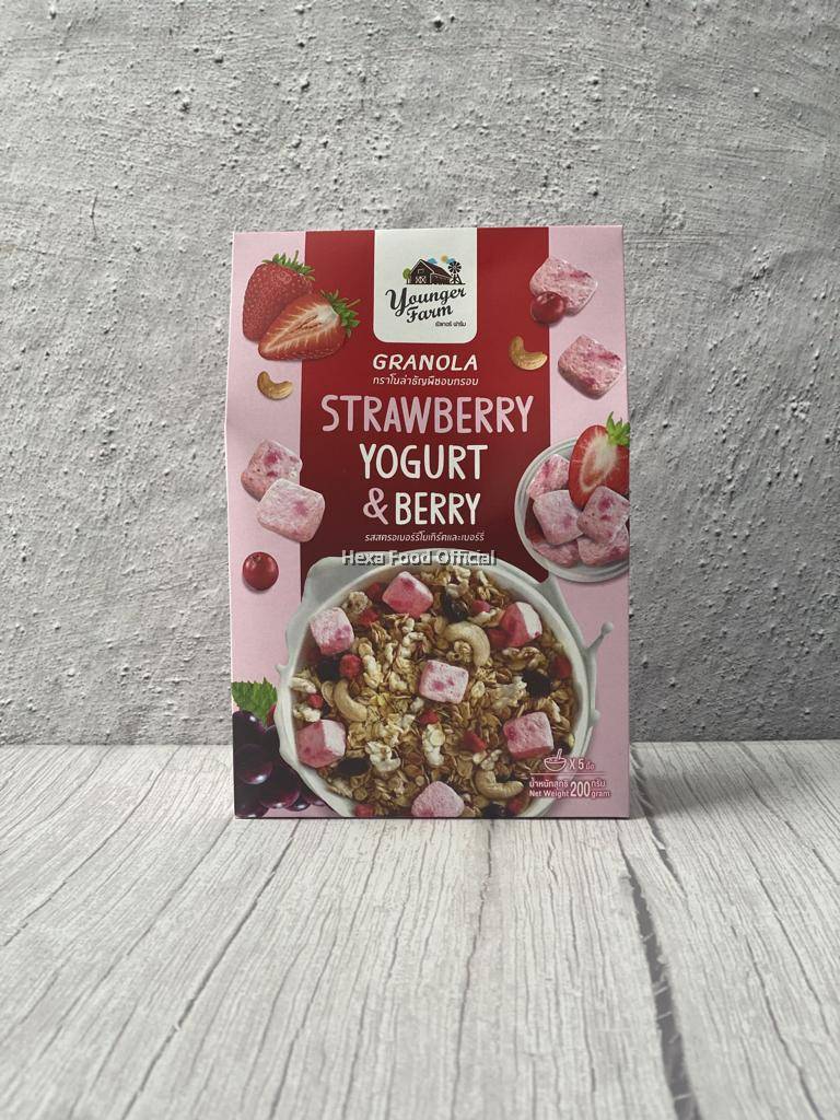 YOUNGER FARM HALAL GRANOLA STRAWBERRY YOGURT & BERRY 200GM