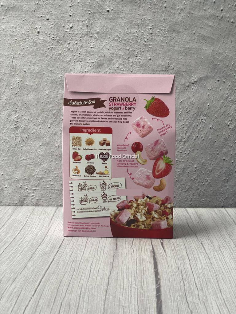 YOUNGER FARM HALAL GRANOLA STRAWBERRY YOGURT & BERRY 200GM