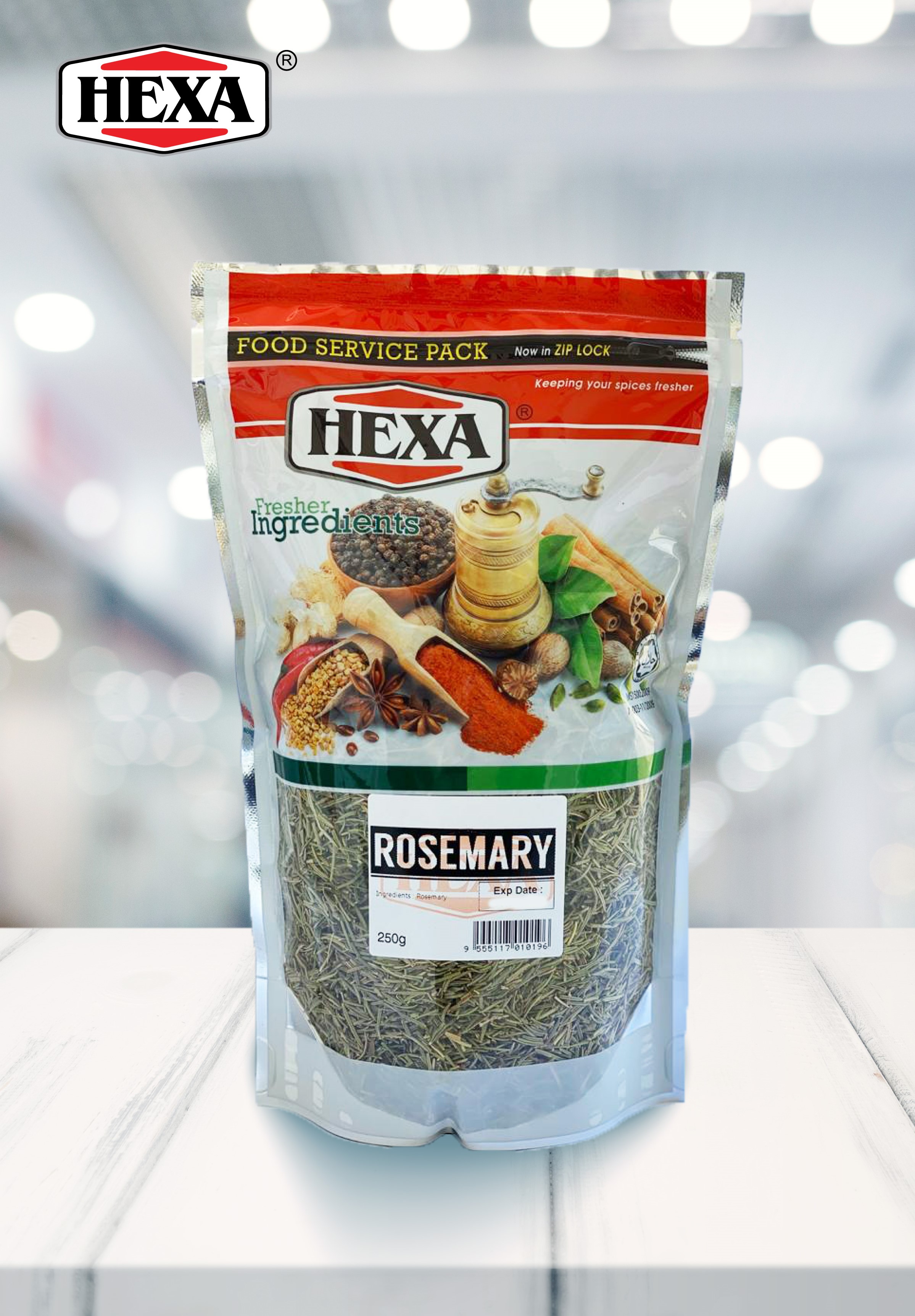 HEXA HALAL Rosemary Leaves (5mm) 250gm Food Service Packaging